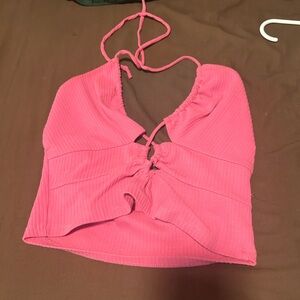 Pink tie top